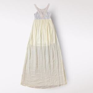 Flying Tomato Cream Embroidered Empire Maxi Dress Size XS Boho Hippie Crinkle‎